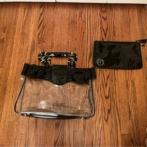 Transparent Black Handle Women's Bag